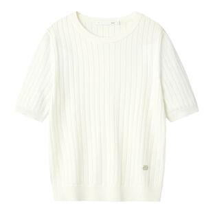 【含桑蚕丝】HLA/海澜之家轻薄短袖含羊毛针织衫25春夏新毛衣女装