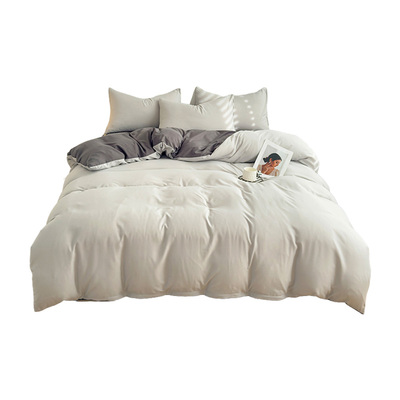 水洗棉纯色磨毛被套单件简约款式