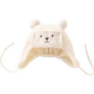 伊米伦帽子婴儿秋冬儿童帽子护耳帽可爱卡通宝宝帽子泰迪绒保暖帽