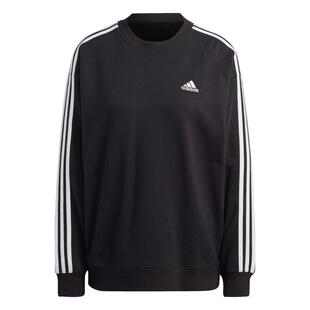 休闲通勤三条纹宽松圆领运动卫衣女装秋季adidas阿迪达斯轻运动