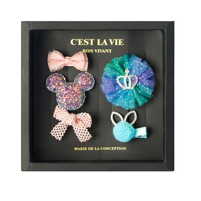 W0421韩版女孩发夹盒装套装礼物