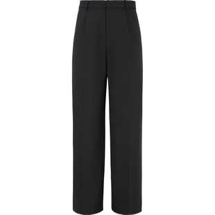 【折扣】032C 男士简约百搭直筒绵羊毛混纺黑色长裤