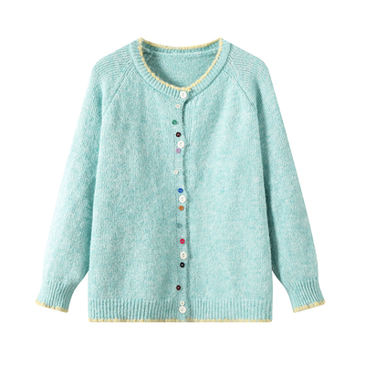 DDXZ夕子彩色纽扣兔子别针毛衣女