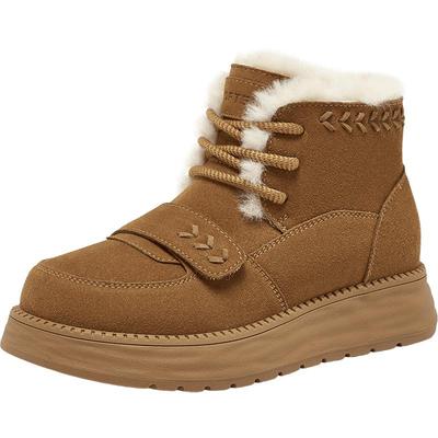 百思图2025冬季商场新款厚底雪地靴加绒保暖棉鞋女短靴BJ095DD5