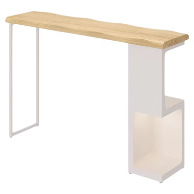 奶油风实木吧台桌客厅转角处隔断