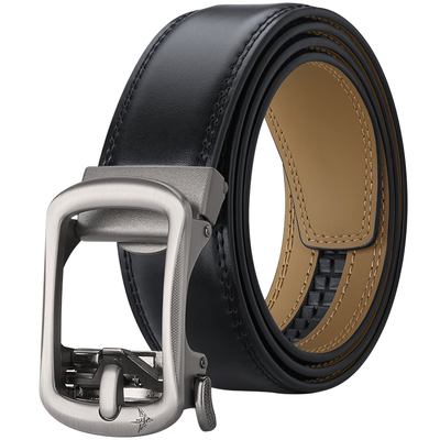 保罗真皮仿针扣自动扣腰带