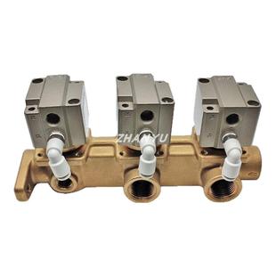气动阀组381979三联铜座铜阀2063925水阀组电磁阀X445适于慢走丝