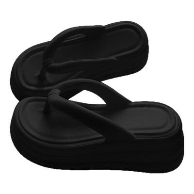 2025新款厚底人字拖女款夏季户外防滑高跟夹脚增高沙滩鞋外穿凉拖