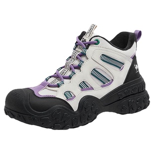 骆驼户外登山鞋2025冬季新款加绒保暖丑萌鞋女厚底高帮徒步鞋女鞋