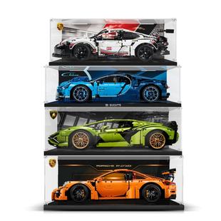 pop适用乐高保时捷911兰博基尼法拉利模型亚克力透明展示盒防尘罩