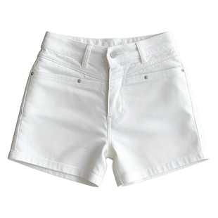 李李服饰白色低腰弹力紧身丰胯牛仔短裤女2026冬季显瘦显腿长热裤