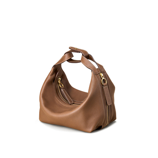 KAISER凯撒植鞣牛皮包包女新款单肩斜挎包女士饺子包女款真皮女包