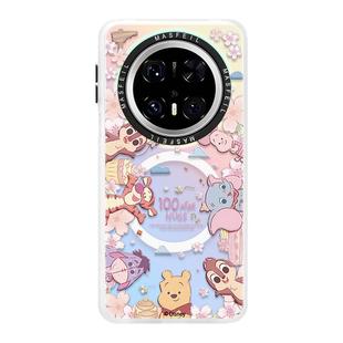 花朵维尼熊适用华为Mate80promax手机壳磁吸新款mate60带支架保护套mt40e创意小众mete70全包可爱超薄30pro+