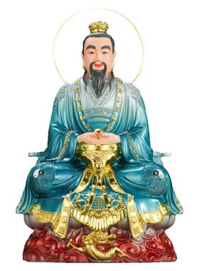 三清祖师爷太上老君道德天尊灵宝玉清元始天尊仿铜彩树脂摆件佛像