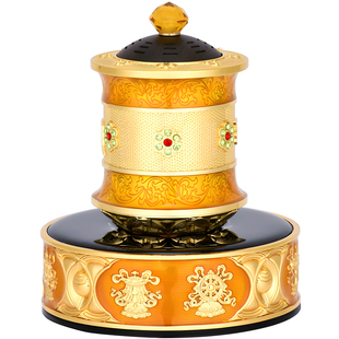 德田藏式太阳能充电永动旋转轮汽车摆件工作台车载饰品金桶简平安
