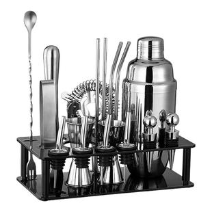 304不锈钢调酒器手摇壶玻璃雪克杯鸡尾酒吧调酒工具套装shake摇杯