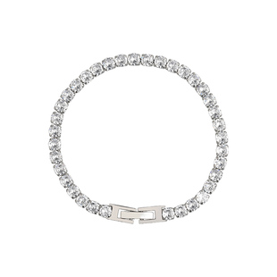 满钻锆石网球钛钢爆闪手链男女高级感个性不掉色轻奢简约送女友