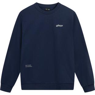 李宁加绒卫衣男士冬季新款情侣长袖休闲圆领加厚上衣保暖运动服女