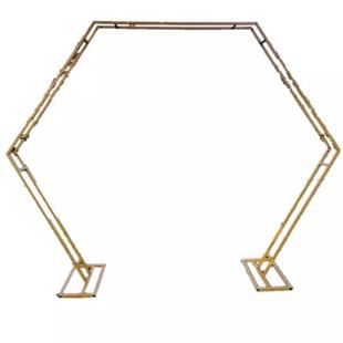 婚礼背景铁艺圆环道具 双杆圆拱门架子单杆弧形婚礼花门架子定做