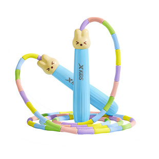 特步竹节跳绳儿童幼儿园初学大班5岁6岁小学专用一年级可调节绳子