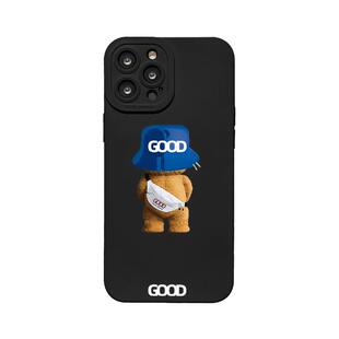 benefit潮流小熊泰迪背影17适用于iphone16promax苹果15PRO手机壳13新款14套12创意11全包xsmax硅胶xr防摔8p
