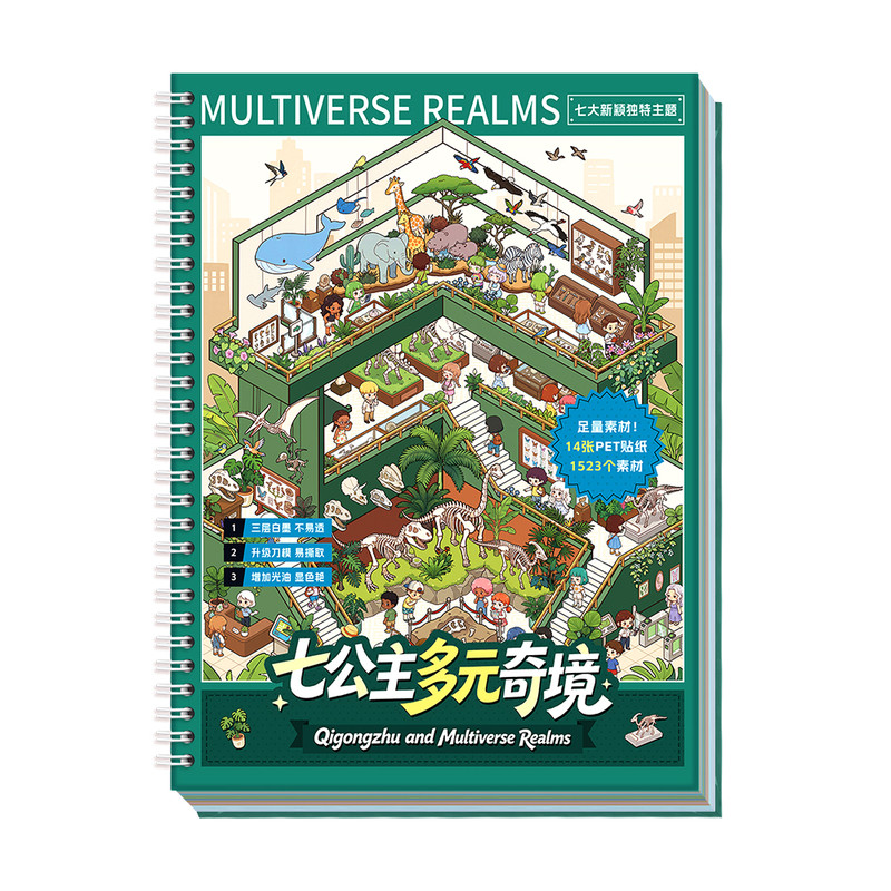 七公主多元奇境微缩场景合集本造景贴纸立体小屋diy手帐女孩贴纸
