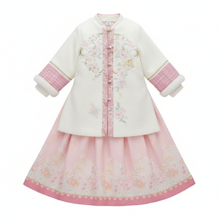 汉服女童冬装2026新款儿童古风加绒加厚拜年服女孩中国风加绒冬裙