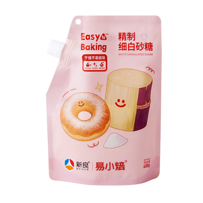 易小焙精制细白砂糖400g家用烘焙蛋糕饼干专用幼砂糖调味装袋糖粉