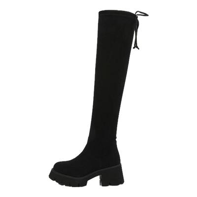 胖mm过膝靴~可调控系带不勒大腿