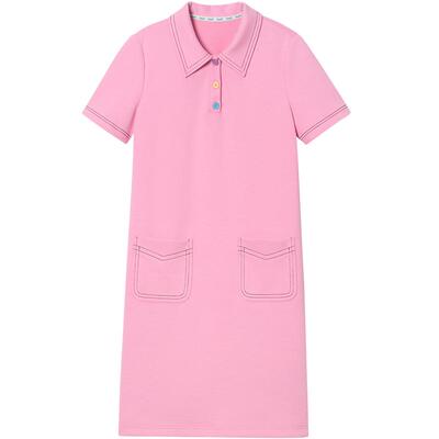 ToyzY2025夏季新款多巴胺糖果扣polo短袖连衣裙休闲风