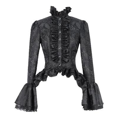 腰果花提花面料衬衫哥特衬衫女式