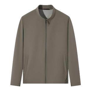 柒牌夹克衫外套男士2025秋新款时尚休闲老干部爸爸装防风立领提花