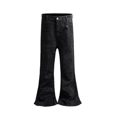 ASTT25FW压皱肌理感牛仔蜡裤