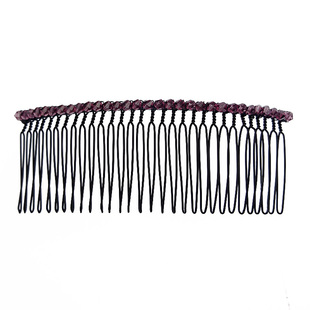 人造水晶发梳插梳刘海梳大号 铁合金带齿盘发插 手工插梳简约发饰