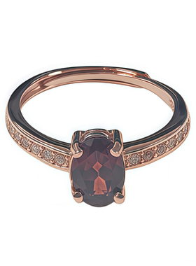 高级感气质通勤百搭石榴石戒指