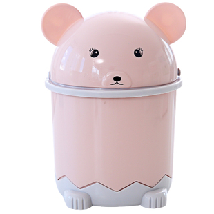创意可爱桌面垃圾桶家用客厅简约带盖小纸篓迷你翻盖塑料垃圾筒