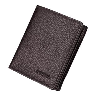 真皮钱包男士短款2025新款头层牛皮钱夹卡包一体带拉链驾驶证皮夹