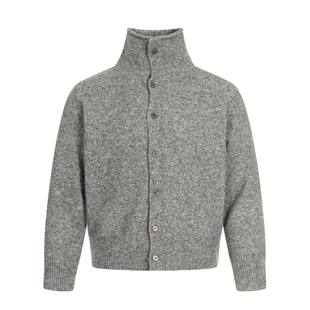 Goinsk 羊毛混纺毛衣男秋冬高定立领排扣开衫外套极简松弛针织衫