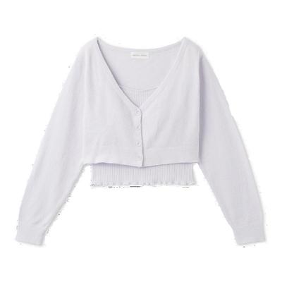 snidel针织背心吊带开衫两件套