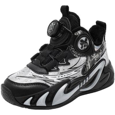 巴布豆童鞋儿童鞋子2025新款冬季男孩加绒跑步鞋女大童加厚运动鞋