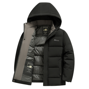 花花公子中老年棉衣爸爸冬装保暖棉袄外套男士冬休闲加厚羽绒棉服