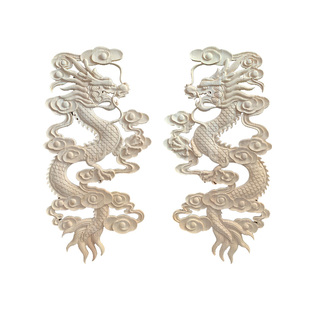 东阳木雕龙凤戏珠二龙戏珠龙凤呈祥实木中式装饰浮雕花片贴花双龙