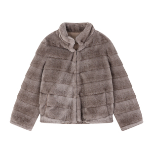 姜雯 高级感进口紫标环保貂皮排脊子靠坎工艺皮草外套冬季氛围感