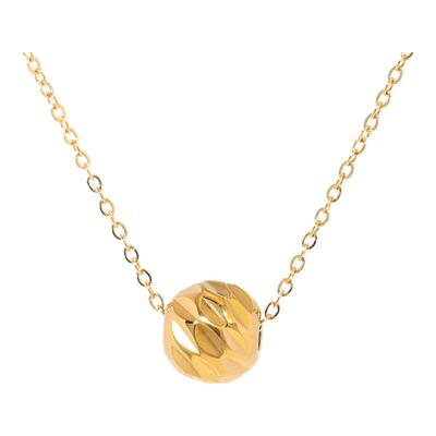 18K彩金转运珠项链女AU750玫瑰金