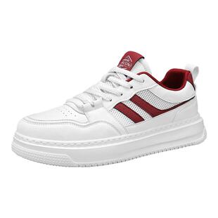 意尔康男鞋2026新款秋季透气网面小白鞋男款厚底增高休闲运动板鞋