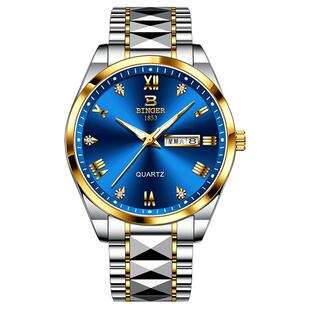 瑞士宾格男士手表男款机械高颜值正品商务表风夜光防水石英表十大