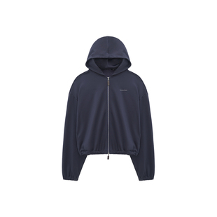 Unvesno (UN) 360克Clean  Fit廓形连帽双拉头开衫卫衣