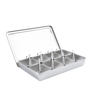 调味盒不锈钢有盖多格方形调料罐日式味盒四格六格八格厨房调料盒