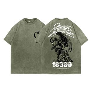 TEE7暴雪魔兽T恤WOW伊利丹爱你一万年泰兰德水洗做旧纯棉宽松美式