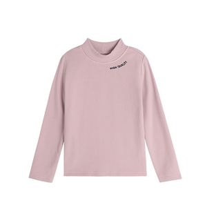 沫沫家童装冬装女童上衣2026秋冬季新款儿童中高领条纹长袖打底衫